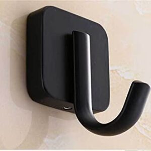 EYHLKM 1 Pcs Stainless Steel Towel Hook Black Matted Kitchen Clothes Hanger Hook Wall Mounted Towel Hooks for Bathrooms Robe Hook Black