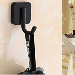 EYHLKM 1 Pcs Stainless Steel Towel Hook Black Matted Kitchen Clothes Hanger Hook Wall Mounted Towel Hooks for Bathrooms Robe Hook Black