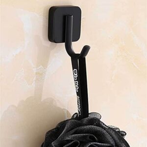 EYHLKM 1 Pcs Stainless Steel Towel Hook Black Matted Kitchen Clothes Hanger Hook Wall Mounted Towel Hooks for Bathrooms Robe Hook Black