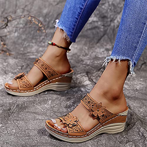 JMMSlmax Beach Sandals for Women Dressy Summer Boho Cute Casual Open Toe Sandals Women Platform Wedge Beach Sandals for Women