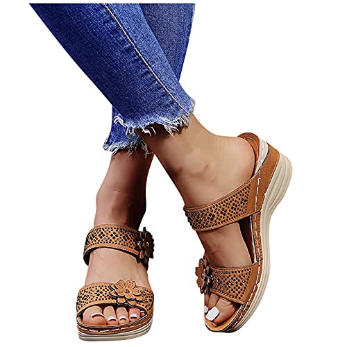 JMMSlmax Beach Sandals for Women Dressy Summer Boho Cute Casual Open Toe Sandals Women Platform Wedge Beach Sandals for Women