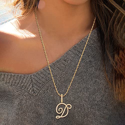 DITUDO Chain Necklace Jewelry Pendant Diamond Chain Pendant Letter Hip Women's Womens Long Fashion