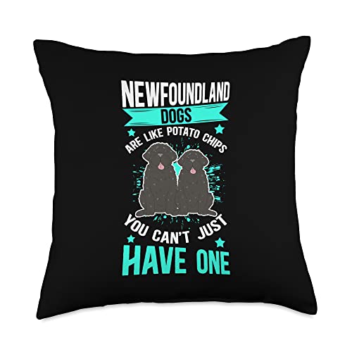 Newfoundland Dog Breed Gifts Shop Like Dog Owner Newfoundland Throw Pillow, 18x18, Multicolor