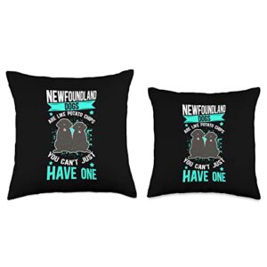 Newfoundland Dog Breed Gifts Shop Like Dog Owner Newfoundland Throw Pillow, 18x18, Multicolor