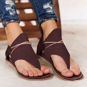 JMMSlmax Platform Wedge Sandals Women Fashion Summer Walking Flat Sandals Flip Flop Vintage T Strap Comfy Sandals Shoes