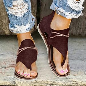 JMMSlmax Platform Wedge Sandals Women Fashion Summer Walking Flat Sandals Flip Flop Vintage T Strap Comfy Sandals Shoes