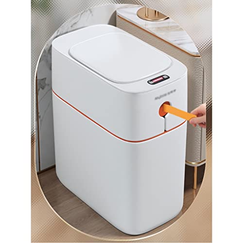 N/A Electronic Automatic Trash Can Automatic Packaging 13L Household Toilet Bathroom Waste Garbage Bin Smart Sensor Trash Can