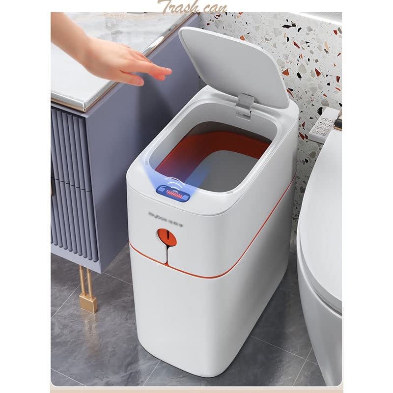 N/A Electronic Automatic Trash Can Automatic Packaging 13L Household Toilet Bathroom Waste Garbage Bin Smart Sensor Trash Can