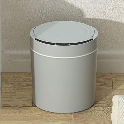 N/A Smart Sensor Garbage Bin Kitchen Bathroom Toilet Trash Can Best Automatic Induction Waterproof Bin with Lid ( Color : Gray , Size : 13L )