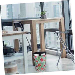 COLLBATH Outdoor Trashcan Pattern Office Sixth Storage Can Simple Paper Desk Plastic Shop Mixed Basket Organizer Waste Trash Uncovered Garbage Kitchen Home for Bedroom Color Bin Desktop