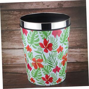 COLLBATH Outdoor Trashcan Pattern Office Sixth Storage Can Simple Paper Desk Plastic Shop Mixed Basket Organizer Waste Trash Uncovered Garbage Kitchen Home for Bedroom Color Bin Desktop