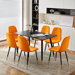 homedot kitchen dining table set for 6,upholstered home chair comfortable dining chair ergonomic design with durable metal legs for kitchen,restaurant,dining room