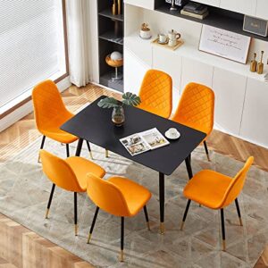 Homedot Kitchen Dining Table Set for 6,Upholstered Home Chair Comfortable Dining Chair Ergonomic Design with Durable Metal Legs for Kitchen,Restaurant,Dining Room