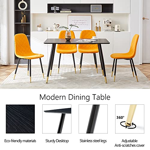 Homedot Kitchen Dining Table Set for 6,Upholstered Home Chair Comfortable Dining Chair Ergonomic Design with Durable Metal Legs for Kitchen,Restaurant,Dining Room