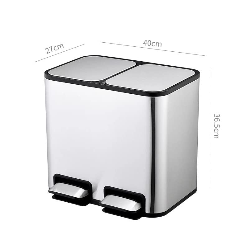 DOUBA Tall Silent Storage Square Trash Waste Bin Recycling Outdoor Kitchen Accessories Garbage Bin