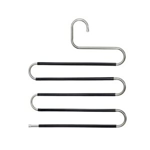 iuljh 5 layer stainless steel hollow s shape multifunctional pants rack scarf belt storage rack super space saving ( color : d , size : 34*38cm )