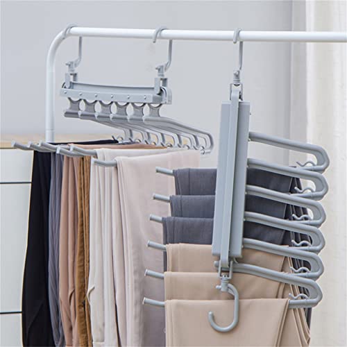 IULJH 6 Layers Pants Racks Pants Hangers Clothes Arrangement Multifunctional Pants Racks