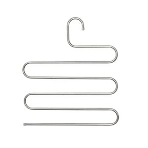 iuljh 5 layer stainless steel hollow s shape multifunctional pants rack scarf belt storage rack super space saving ( color : white-fruit peach5 , size : 34*38cm )