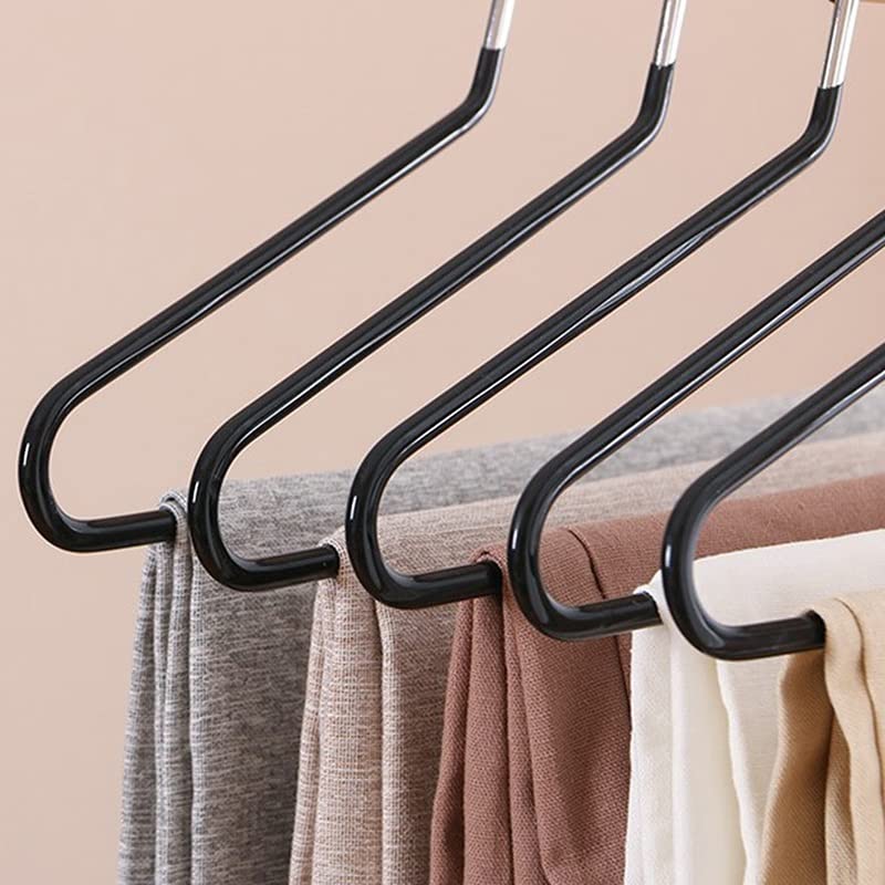 IULJH Metal Opening Seamless Hanger Household Bold Thickening Trousers Rack Z-Shaped Trousers Rack Household Storage Supplies