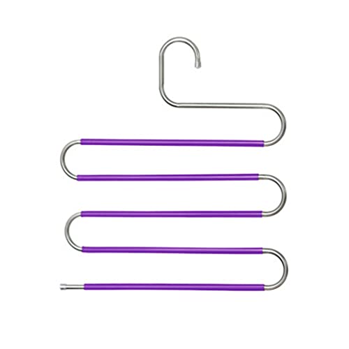 IULJH 5 Layer Stainless Steel Hollow S Shape Multifunctional Pants Rack Scarf Belt Storage Rack Super Space Saving ( Color : D , Size : 34*38cm )