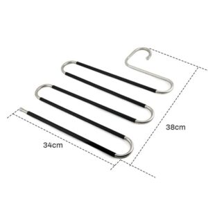 IULJH 5 Layer Stainless Steel Hollow S Shape Multifunctional Pants Rack Scarf Belt Storage Rack Super Space Saving ( Color : D , Size : 34*38cm )