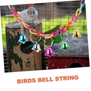 Balacoo Toy 1 Set Grinding Cockatiel s Parrot Accessory Supply Hanging Love Decor Wooden Bell Plaything Foraging Household Chewing Grey Birds Suspending Parakeet for Conure Finches