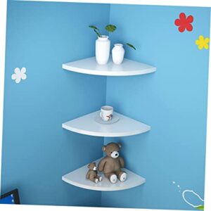 ARTIBETTER 3pcs/Set Floating and Decor Wall End Decorations Size Kitchen Holder Round Mount Home Boards S Small Layer Organiser Decoration Board Shelves Bedroom Tier Mounted Mounting Quarter