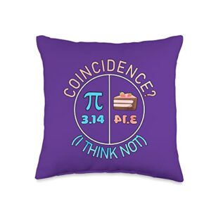 viv school funny pi day pie math lover mathematics teacher student throw pillow, 16x16, multicolor