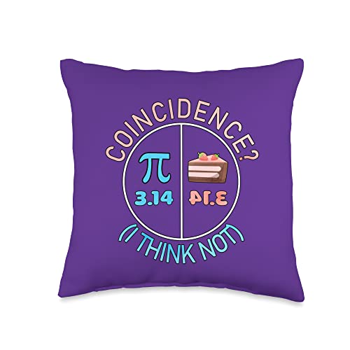 Viv School Funny Pi Day Pie Math Lover Mathematics Teacher Student Throw Pillow, 16x16, Multicolor