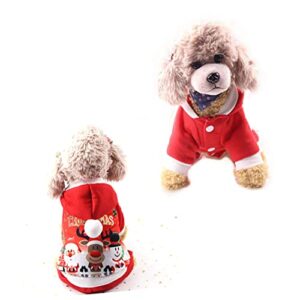 mipcase santa clothes- xmas party dog for cartoon claus christmas dress pants funny hoodie costume outfit cats apparel soft red feet snowman lovely outfits up warm puppy cute jumpsuit pet