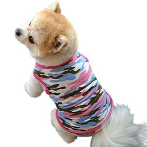 Dog Camouflage Cute Small Vest Puppy Appar Dog Shirt Summer Pet Clothes Outfit Vest Easy on Puppy Boy Girl Shirts