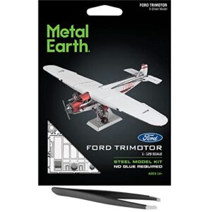 fascinations metal earth ford trimotor 3d metal model kit bundle with tweezers