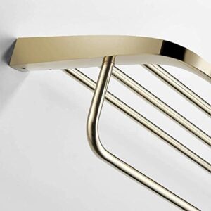 SLSFJLKJ Golden Stainless Steel Towel Rack Towel Rack Bathroom Rack Bathroom Copper Hardware Pendant