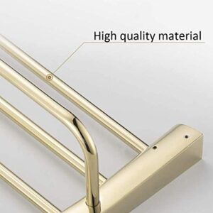 SLSFJLKJ Golden Stainless Steel Towel Rack Towel Rack Bathroom Rack Bathroom Copper Hardware Pendant