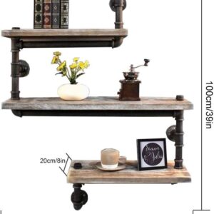 TJLSS Living Room Shelf - Hanging Cube Floating Shelves Vintage Floating Shelves, Retro Wall Shelf, Bathroom Organizer, Industrial Storage Rack