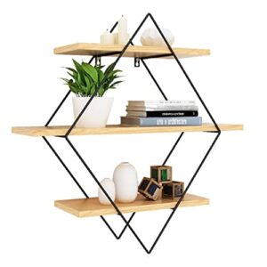 tjlss room ledge floating wall shelf books rack organizer bracket storage holder home decor wooden mount office