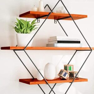 TJLSS Room Ledge Floating Wall Shelf Books Rack Organizer Bracket Storage Holder Home Decor Wooden Mount Office