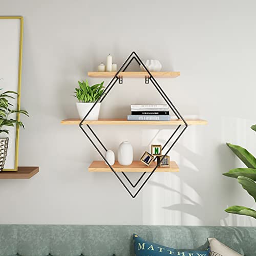 TJLSS Room Ledge Floating Wall Shelf Books Rack Organizer Bracket Storage Holder Home Decor Wooden Mount Office