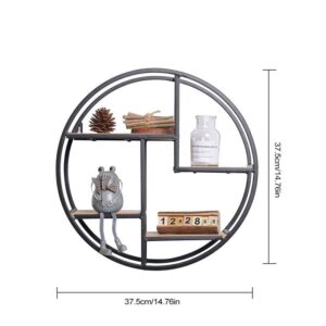 TJLSS Fashion Home Round Wall Hanging Flower Pot Shelf Bookshelf Storage Shelf Room Decoration