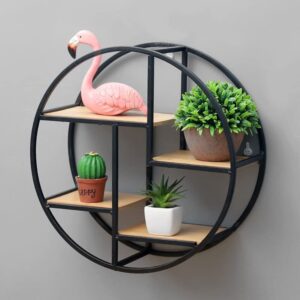 TJLSS Fashion Home Round Wall Hanging Flower Pot Shelf Bookshelf Storage Shelf Room Decoration