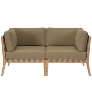 modway clearwater love seats, loveseat, gray light brown