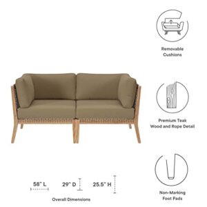 Modway Clearwater Love Seats, Loveseat, Gray Light Brown