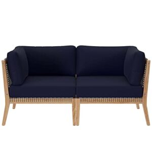 modway clearwater love seats, loveseat, gray navy