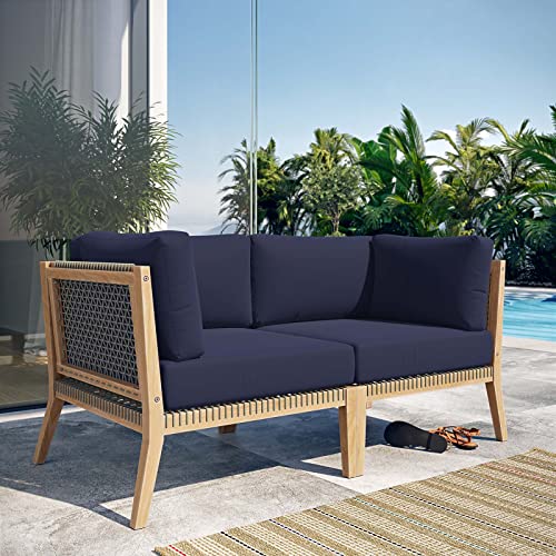 Modway Clearwater Love Seats, Loveseat, Gray Navy