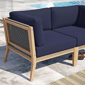 Modway Clearwater Love Seats, Loveseat, Gray Navy