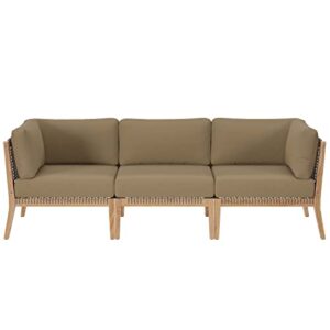 modway clearwater sofas, gray light brown