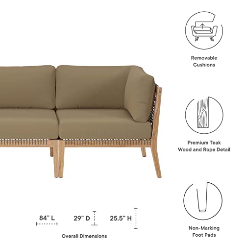 Modway Clearwater Sofas, Gray Light Brown