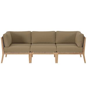 Modway Clearwater Sofas, Gray Light Brown