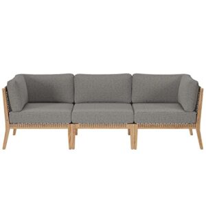 modway clearwater sofas, gray graphite