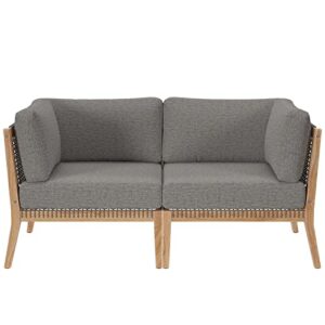 modway clearwater love seats, loveseat, gray graphite